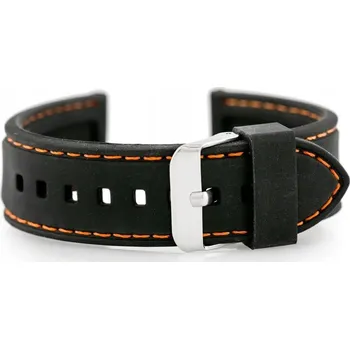 Řemínek na hodinky Gumový řemínek k hodinkám U20 - černý/oranžový 28 mm
