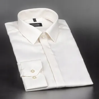 Pánská košile Luxusní pánská košile ANREDE Šohaj Strážnice, ecru s rypsovým vzorem 7070…