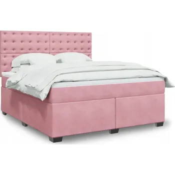 Postel Čalouněná dvoulůžková postel VidaXL 180x200 cm, odstíny růžové