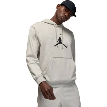 Pánská mikina Pánská flísová mikina s kapucí NIKE-JORDAN SPRT CSVR GFX FLC PO 084 GREY HEATER Šedá M