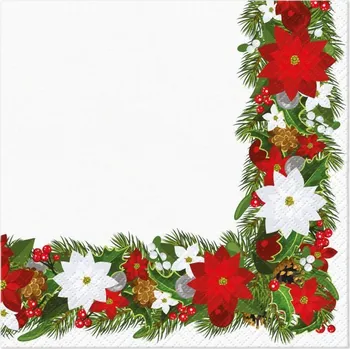 Papírový ubrousek Ubrousky vánoční Spruce Frame, 33x33cm, 3-vrstvé