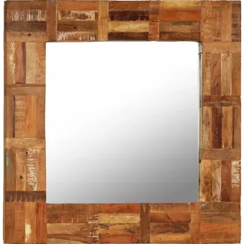 Zrcadlo UNIKÁTNÍ Zrcadlo nástěnné vidaXl s rámem z recyklovaného dřeva, 60 x 60 cm
