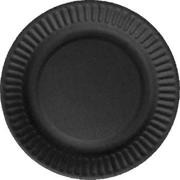 Talíř Papírové talířky, černé, 18 cm, 6 ks