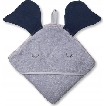 Hi Little One koupací ručník s kapucí 100 x 100 cm ELEPHANT Navy