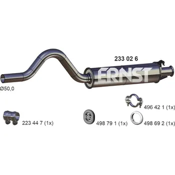 Výfukový systém Střední tlumič výfuku ERNST 233026