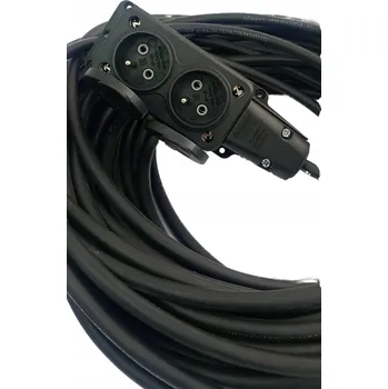 Napájecí kabel VÝKONNÝ STAVEBNÍ PRODLUŽOVACÍ KABEL ROZDVOJKA 3x1,5 GUMA MAX 3500W 10m