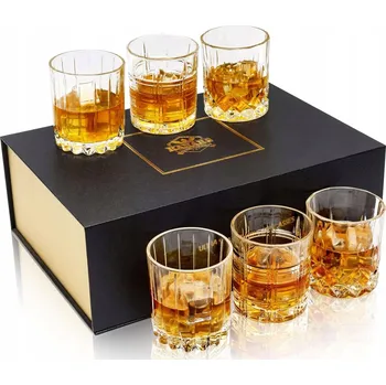 Sklenice Sklenice na whisky křišťálové 300 ml na nápoje a drinky sada 6 ks