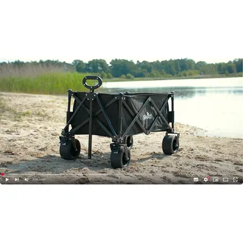 Kočárek WÓZEK PLAŻOWY SUNSHINE MODRÝ SKLÁDACÍ TURISTICKÝ NA PLÁŽ KEMPINK 100KG