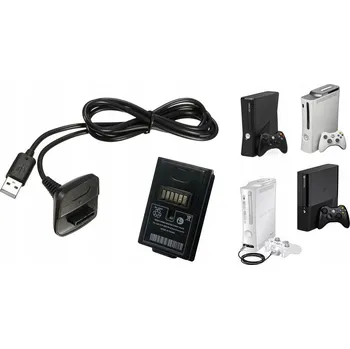 Herní ovladač XBOX 360 nabíječka baterie pro ovladač akumulátor ovladač 1x + Kabel pro nabíjení