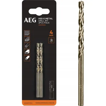 Vrták Vrtáky do kovu HSS-G 4mm 2 ks AEG AAKHSSG04