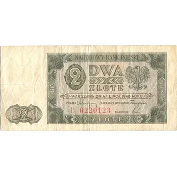 POLSKO. 2 złote 1948. Série L. Par. 168aa.