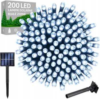 Vánoční dekorace FORTRADE 101 - 200 světýlek Vánoční osvětlení 200 LED Venkovní Solární Studená bílá