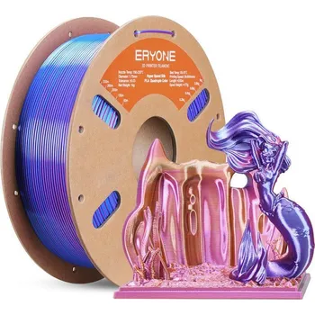 Filament ERYONE PLA Silk Čtyřbarevný Electric Night (neonově fialová, jasně modrá, neonově růžová a neonově žlutá) - Filament