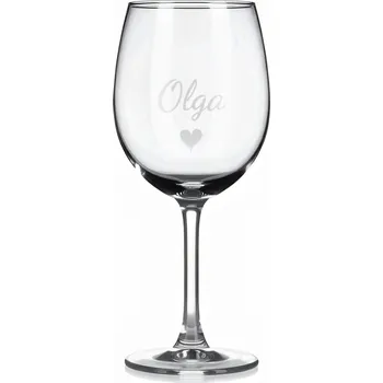 Sklenice Vínová sklenka s gravírovaným jménem – Olga