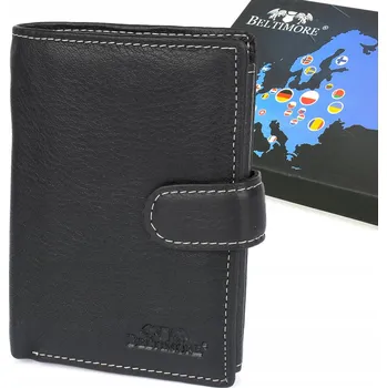 Pánská kožená peněženka velká svislá se zapínáním Beltimore černá RFiD premium