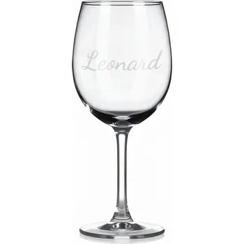 Sklenice Vínová sklenka s gravírovaným jménem – Leonard