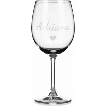 Sklenice Vínová sklenka s gravírovaným jménem – Adriana