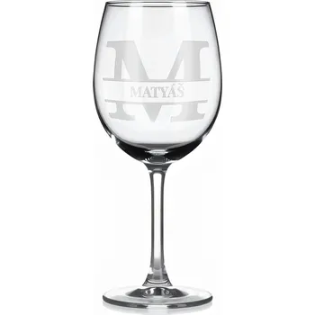 Sklenice Vínová sklenka s gravírovaným jménem – MATYÁŠ