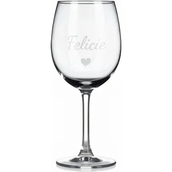 Sklenice Vínová sklenka s gravírovaným jménem – Felicie