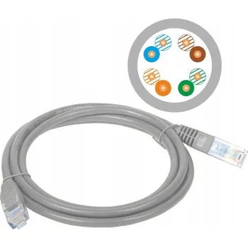 Síťový kabel Patchcord Alantec U/UTP 5e RJ45 / RJ45 10 m šedý