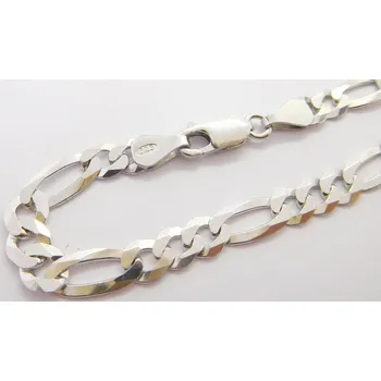 Souprava šperků Klenoty Budín Pánský mohutný stříbrný rhodiovaný náramek 22cm FIGARO šíře 5mm 925/1000 5,78gr 0302378 (Klenoty Budín Pánský mohutný stříbrný rhodiovaný náramek 22cm FIGARO šíře 5mm 925/1000 5,78gr 0302378)