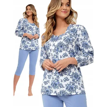 Dámské noční prádlo Leveza dámské pyžamo bavlna modré barvy, velikost XXL