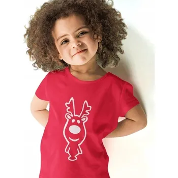 Chlapecké tričko Vánoční dětské tričko s roztomilým sobem – ideální na Vánoce! Velikost 122