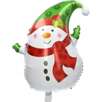 Balónek FÓLIOVÝ BALÓNEK SNĚHULÁK S ŠÁLOU VÁNOČNÍ SVÁTKY 59x73CM