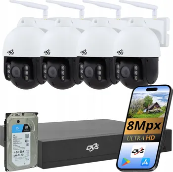 Bezpečnostní kamera Sada pro monitoring DVS 4 WiFi kamery 8 Mpx 4K 2TB