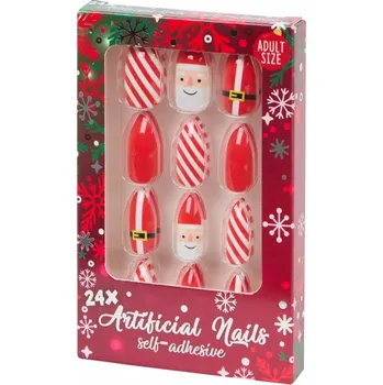 Umělé nehty VÁNOČNÍ SAMOLEPICÍ TIPY NA NEHTY PRO TEENAGERKY. SADA 24 KUSŮ