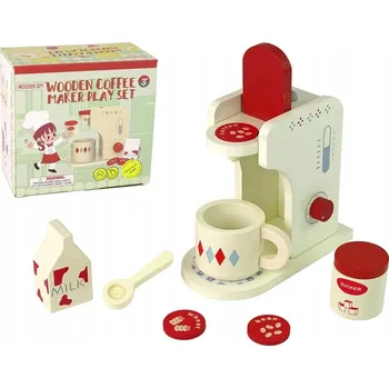 Dřevěná hračka Dřevěný Kávovar Hračka pro Děti Sada Příslušenství jako Dárek