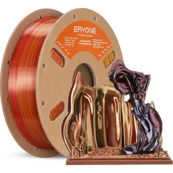 Filament ERYONE PLA Silk Čtyřbarevný Metallic Frenzy černá tmavě červená banánově oranžová zlatá (1kg) - Filament