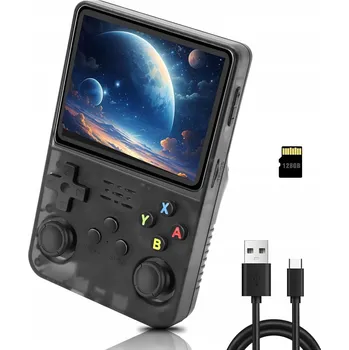 Herní konzole Přenosná Retro Herní Konzole R36S 128 GB Černá