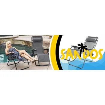 Zahradní lehátko Lehátko ocel černé Sandos