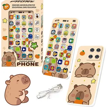 Hračka pro nejmenší KAPYBARA INTERAKTIVNÍ TELEFON CHYTRÝ TELEFON VZDĚLÁVACÍ SVĚTLO ZVUK