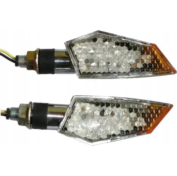 Osvětlení pro motocykl LED SMĚROVKY CHROM HOMOLOGACE E11 (6386)