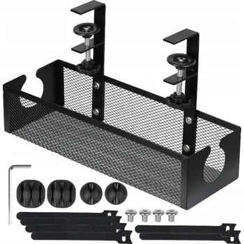 ORGANIZÉR POD STŮL NA KABELY POLICE POD DESKU STOLU KRYTKA DRŽÁK NA KABELY