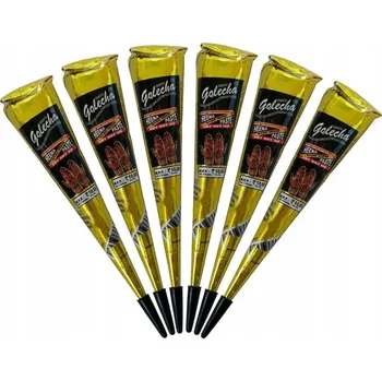 Odstranitelné tetování GOLECHA Henna Na Tetování ČERNÁ bez PPD 6 ks