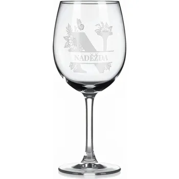 Sklenice Vínová sklenka s gravírovaným jménem – NADĚŽDA
