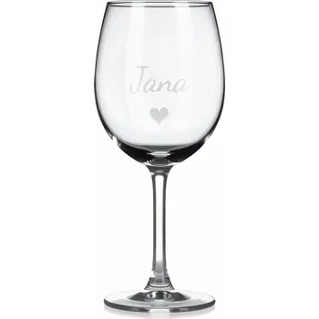 Sklenice Vínová sklenka s gravírovaným jménem – Jana