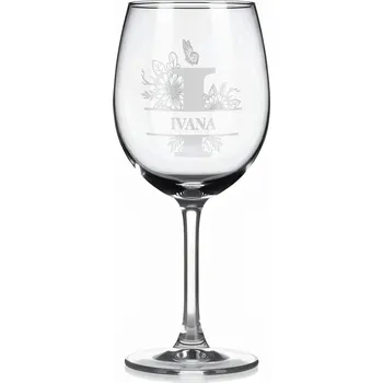 Sklenice Vínová sklenka s gravírovaným jménem – IVANA