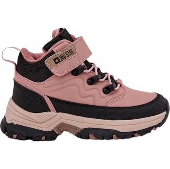 Dívčí zimní obuv DĚTSKÉ SNĚŽNÉ BOTY NA SUCHÝ ZIP BIG STAR SS374011 RŮŽOVÉ 32