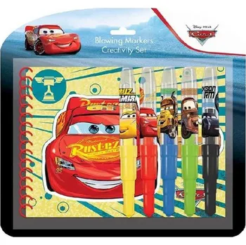 Fixy Set s foukacími fixy a notesem Auta