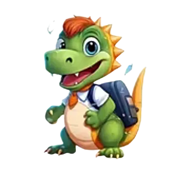 Nášivka Nažehlovací obrázek - dinosaurus s batohem VII (6,3 x 9,0 cm)