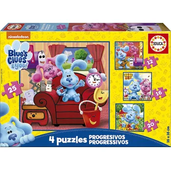 EDUCA Puzzle Blue's Clues 4v1 (12,16,20,25 dílků)