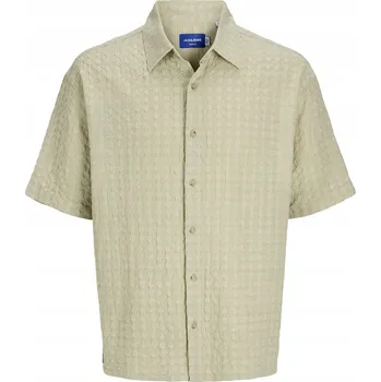 Pánská košile Jack&Jones pánská košile casual JACK&JONES-12277184 krátký rukáv volný střih bavlna velikost L