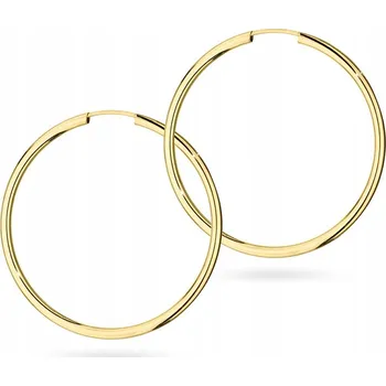 Náušnice ZLATÉ NÁUŠNICE KRUHY 30mm ryzost 585 KRUH RING 14k