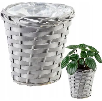 Květináč Obal na květináč 9 cm proutěný šedý