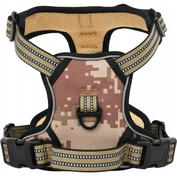 Postroj pro psa Postroj pro psa, nastavitelný, hnědý maskáčový, XL