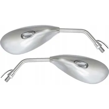 Zrcátko pro motocykl CHROMOVANÁ ZPĚTNÁ ZRCÁTKA S LED SMĚROVKAMI LEZKI (8135)